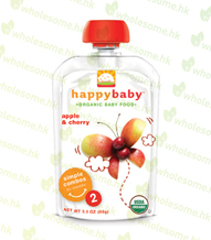 Happy Baby Starting Solids (stage 2): Apple & Cherry (Pack of 16) 有機嬰兒食品 (第二階段): 蘋果+櫻桃(16包)