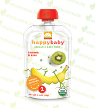 Happy Baby Starting Solids (stage 2): Banana & Kiwi (Pack of 16) 有機嬰兒食品 (第二階段): 香蕉+奇異果(16包)