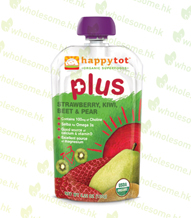 Happy Tot Plus: Strawberry, Kiwi, Beet & Pear (Pack of 16) 有機幼兒超營養食物: 奇異果+草莓+紅菜頭+梨子(16包)