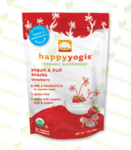 Happy Yogis: Strawberry (Pack of 8)有機高鈣乾乳酪: 草莓(8包)